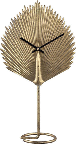 PTMD Alma Staande Klok Blad - 26 x 12 x 46,5 cm - Metaal - Goud
