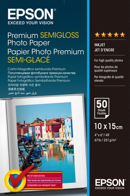 Epson Premium Semi-Gloss Photo Paper - Fotopapier 10x15cm 200g/m² - 50 Vellen (1 pack)