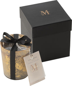 J-Line geurkaars M-Chic - Oud & Amber - glas - goud/zwart - small - 48U