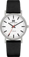 Danish Design IQ14Q199 - Horloge heren - Titanium - Zwart leder - 35 mm - Wit
