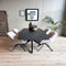 Old Inn - Eetkamertafel Mango Deens ovaal Zwart 240x100cm met Spinpoot
