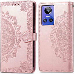 iMoshion Hoesje Geschikt voor Realme GT Neo 3 Hoesje Met Pasjeshouder - iMoshion Mandala Bookcase - Rosé Goud