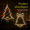 Giftmas LED Hangdecoratie - Kerstbel & Kerstboom - Warm Wit - 14x18,3 cm (2 stuks)