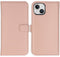 Selencia iPhone 15 - Echt Lederen Bookcase - 3 Pashouders - Dusty Pink