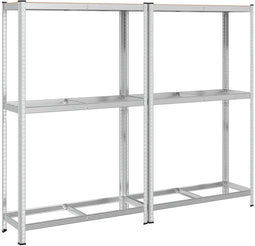 vidaXL - 2-laags - bandenrekken - 2st - 110x40x180cm - staal&bewerkt - hout - zilver