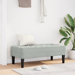 vidaXL - Ligbed - Lichtgrijs - 113 - cm - Velvet