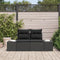 vidaXL - Ligzetel - Tuin - met - Kussens - Zwart - Poly - Rattan
