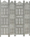vidaXL - Kamerscherm - 4 - panelen - handgesneden - 160x165 - cm - mangohout - grijs
