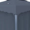 vidaXL - Prieel - met - gordijn - en - LED-lichtslinger - 4x3 - m - antracietkleurig