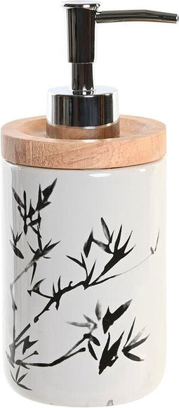 Zeepdispenser DKD Home Decor 8 x 9 x 17,5 cm Zwart Wit Keramiek