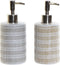 Zeepdispenser DKD Home Decor Grijs ABS Keramiek Boho (2 pcs) (7.2 x 8 x 18 cm)