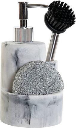Zeepdispenser DKD Home Decor Wit Hars Roestvrij staal 12,6 x 11,4 x 18,6 cm