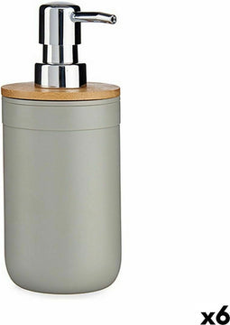 Zeepdispenser Grijs Bamboe Polypropyleen 350 ml (6 Stuks)