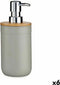 Zeepdispenser Grijs Bamboe Polypropyleen 350 ml (6 Stuks)