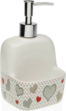 Zeepdispenser Wit Met Bakje Keramisch (9,4 x 17,8 x 10,5 cm)