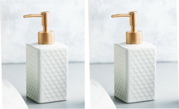 Zeepdispenser Zeeppompje Keramiek Wit 350ml set van 2 stuks