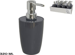 Zeepdispenser / Zeeppompje - Kunststof Collectie Venice - Antraciet - 320ml - 7x7x17.5 cm