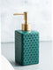 Zeepdispenser / Zeeppompje - Porselein Collectie - Groen - 350ml - Keramiek - 7x7x18cm