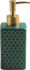 Zeepdispenser / Zeeppompje - Porselein Collectie - Groen - 350ml - Keramiek - 7x7x18cm