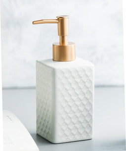 Zeepdispenser / Zeeppompje - Porselein Collectie - Wit - 350ml - Keramiek - 7x7x18cm