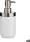 Zeepdispenser Zilverkleurig Wit Plastic 350 ml (6 Stuks)