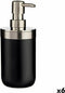 Zeepdispenser Ziverachtig Zwart Roestvrij staal Plastic (350 ml) (6 Stuks)