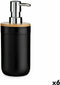 Zeepdispenser Zwart Bamboe Polypropyleen 350 ml (6 Stuks)