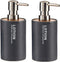 Zeeppompje/zeepdispenser antraciet grijs kunststof 350 ml - Badkamer/keuken zeep dispenser