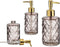 Zeeppompje/zeepdispenser donker geruit glas 330 ml - Badkamer/keuken zeep dispenser