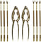 Zeevruchtenset DKD Home Decor Gouden Roestvrij staal 8 Onderdelen (3 x 3 x 15 cm)