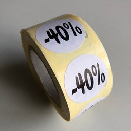 Klika - Etiket wit 27mm -40% 500/rol - 40 stuks