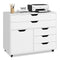 Coast Mobiele Ladekast - 5 Lades en Printerstandaard op Wielen - 77,5 x 40 x 64 cm