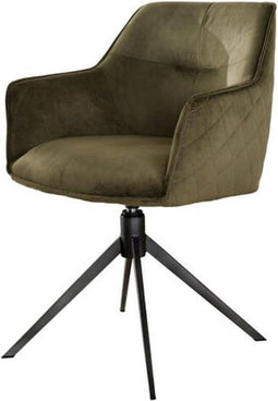 Eetkamerstoel Pull - Groen velvet | Meubelplaats (set van 2)