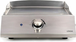 Livoo DOC292 - Roestvrijstalen elektrische plancha - 2800 W - Kookoppervlak 45 x 35 cm