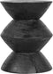 MUST Living Stool Curve,45xØ35 cm, suar wood, black with natural cracks
