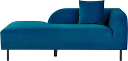 LE CRAU - Chaise longue - Blauw - Rechtszijdig - Fluweel