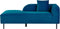 LE CRAU - Chaise longue - Blauw - Rechtszijdig - Fluweel