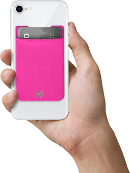 Zelfklevende kaarthouder, Roze - Katoen - Celly