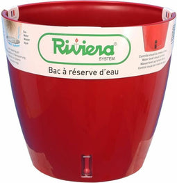 Zelfwaterende bloempot Riviera Met waterreserve Rood Polypropyleen Cirkelvormig Ø 36 x 33 cm