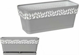 Zelfwaterende plantenpot Stefanplast Cloe 13,3 x 12,3 x 29,3 cm Grijs Wit Plastic (12 Stuks)