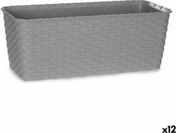 Zelfwaterende plantenpot Stefanplast Grijs Plastic 13 x 11 x 29 cm (12 Stuks)