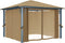 vidaXL - Prieel - met - gordijn - 400x300 - cm - aluminium - antraciet