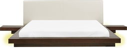 ZEN - Tweepersoonsbed LED - Donkere houtkleur - 180 x 200 cm - MDF