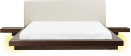 ZEN - Tweepersoonsbed LED - Donkerhout - 160 x 200 cm - MDF