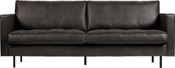 BePureHome Rodeo Classic Bank 2-Zits - Leer - Zwart - 83x230x88