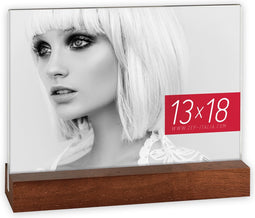 ZEP - Acryl Fotolijst Dresda voor foto 13x18 met houten standaard bruin - AQ957M