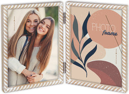 ZEP - Duo Houten fotolijst wit/bruin Lisse 2Q voor 2 foto's 15x20 - ML268D