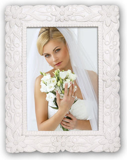 ZEP - Fotolijst Amos Wit met kunsthars bloemen voor foto formaat 15x20 - EN268