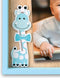 ZEP - Houten Baby Fotolijst met Giraffe Ryan Blauw voor foto 10x15 - VG546B