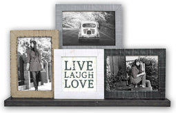 ZEP - Houten collage / multi fotolijst met standaard Jerome voor foto formaat 10x10 en 3x 10x15 (afmeting 42x 27 cm) - TY480